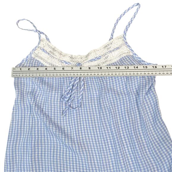 Japna Lounge NWT Blue White Gingham Check Robe + Cami Set Women's M - Picture 9 of 14